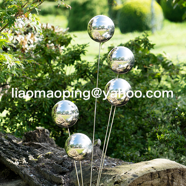 with pole Stainless steel garden decorative ball sphere